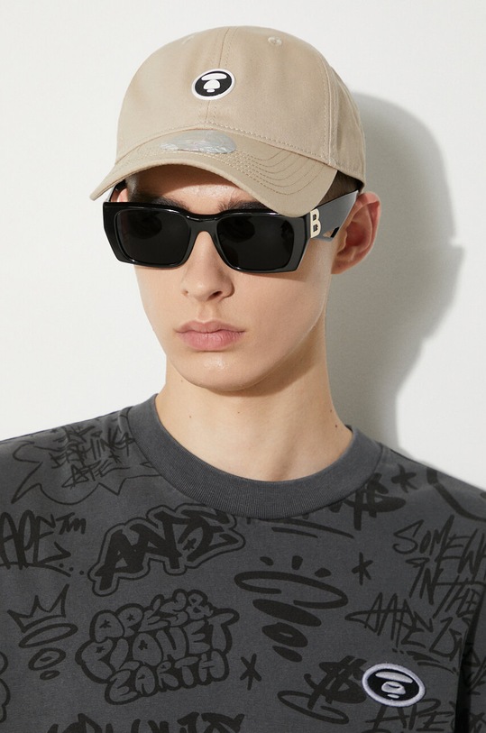 AAPE șapcă de baseball din bumbac AAPCPM4865XXM bej