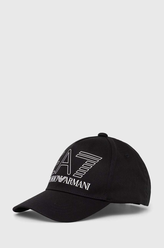EA7 Emporio Armani czapka z daszkiem bawełniana nadruk czarny 240142.4R102
