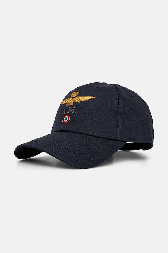 Aeronautica Militare czapka z daszkiem bawełniana aplikacja granatowy HA1100CT2848