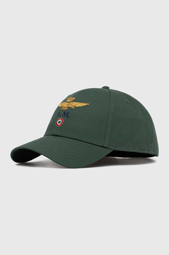 Aeronautica Militare czapka z daszkiem bawełniana aplikacja zielony HA1100CT2848