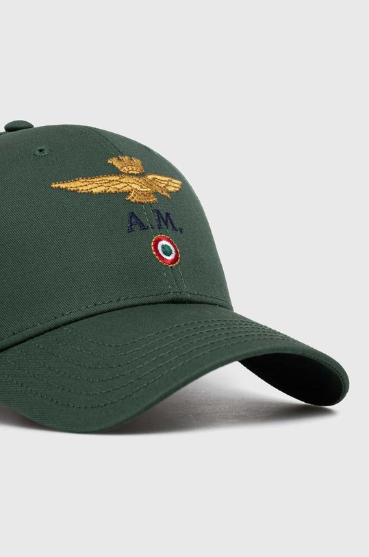 Akcesoria Aeronautica Militare czapka z daszkiem bawełniana HA1100CT2848 zielony