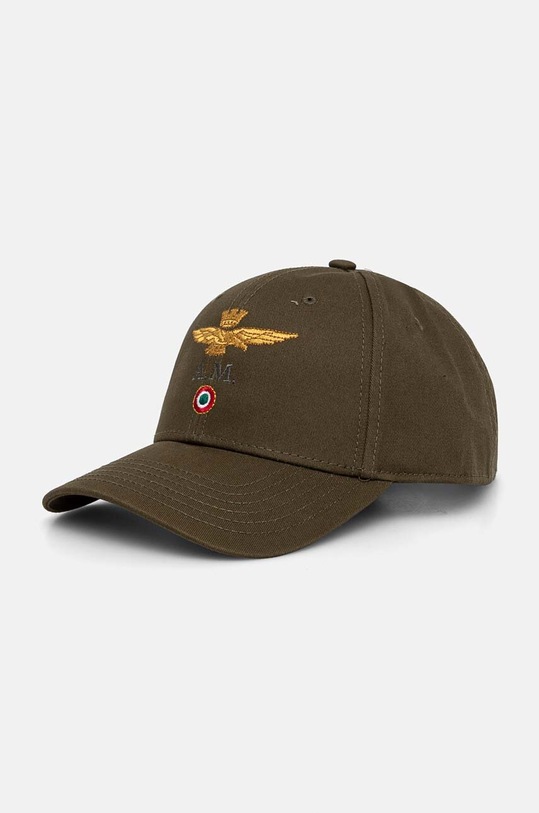 Aeronautica Militare czapka z daszkiem bawełniana aplikacja zielony HA1100CT2848