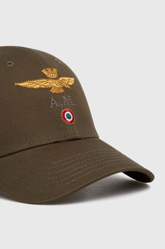 Akcesoria Aeronautica Militare czapka z daszkiem bawełniana HA1100CT2848 zielony