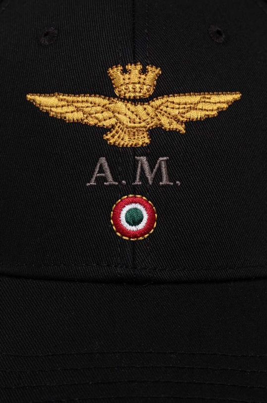 Akcesoria Aeronautica Militare czapka z daszkiem bawełniana HA1100CT2848 czarny