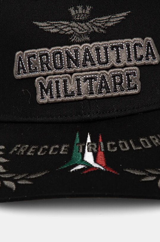 Bavlněná baseballová čepice Aeronautica Militare HA1104CT2261 černá SS25