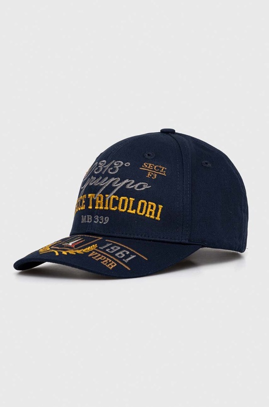 Aeronautica Militare czapka z daszkiem bawełniana aplikacja granatowy HA1164CT3299