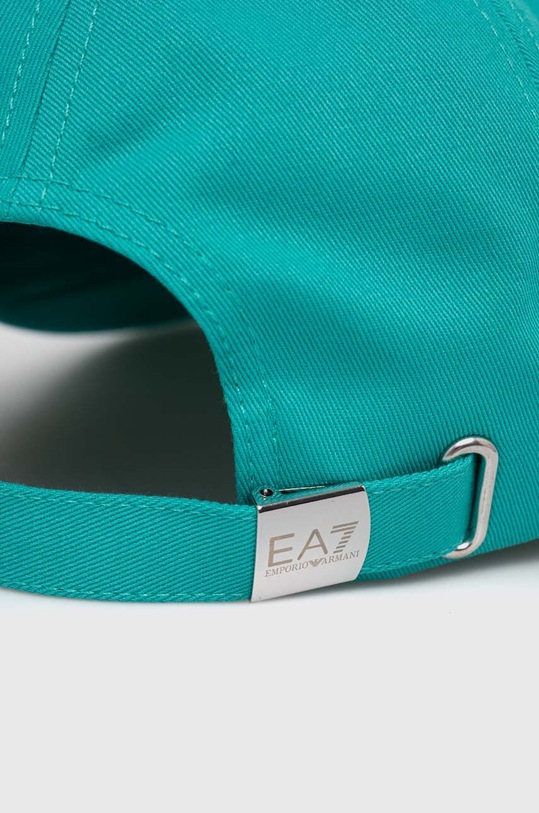 Akcesoria EA7 Emporio Armani czapka z daszkiem bawełniana CC010.247088.26483 turkusowy