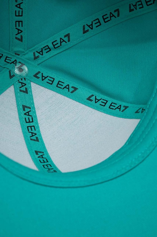 EA7 Emporio Armani czapka z daszkiem bawełniana turkusowy CC010.247088.26483
