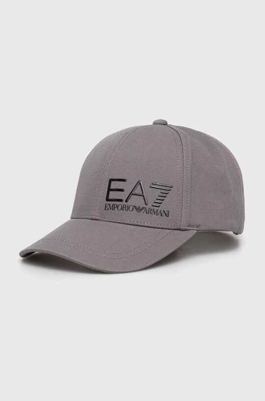 EA7 Emporio Armani șapcă de baseball din bumbac bumbac gri CC010.247088.27041