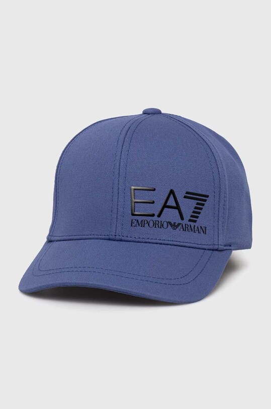 Хлопковая кепка EA7 Emporio Armani хлопок голубой CC010.247088.70336