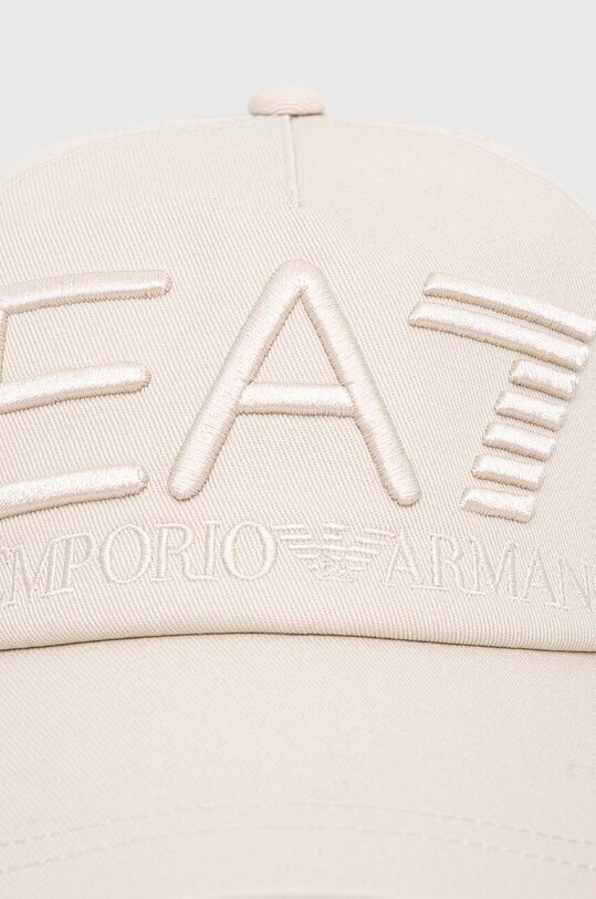 Бавовняна бейсболка EA7 Emporio Armani CC980.245091.23814 бежевий SS24