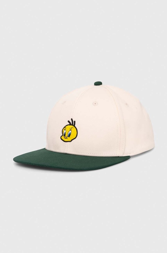 Hummel czapka z daszkiem bawełniana hummel X The Looney Tunes aplikacja zielony 225365