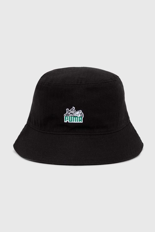 Шляпа из хлопка Puma Skate Bucket аппликация чёрный 025133