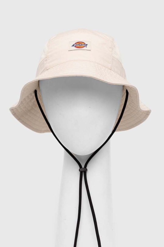 Βαμβακερό καπέλο Dickies FISHERSVILLE BUCKET απλικέ μπεζ DK0A4YPF