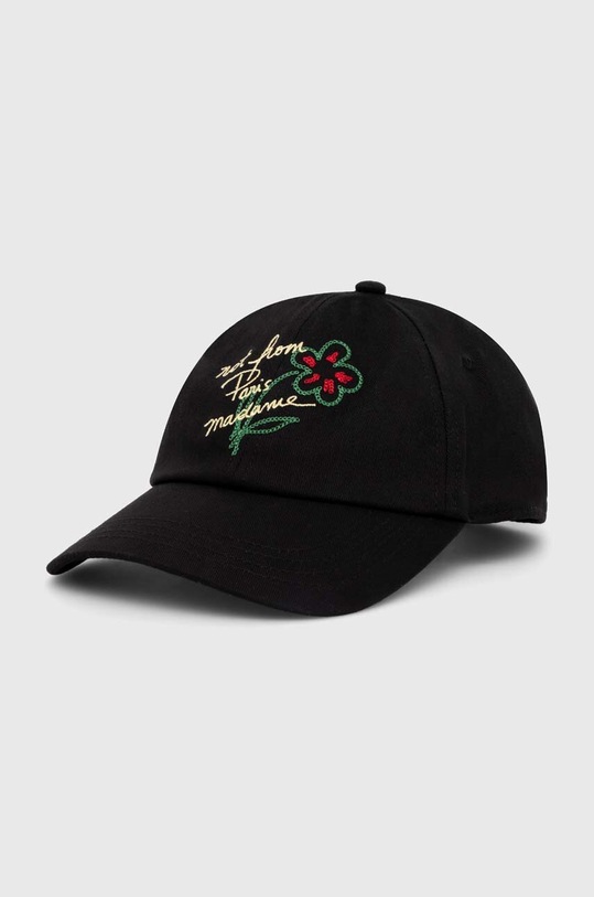Drôle de Monsieur cotton baseball cap La Casquette Slogan Esquisse applique black D.CP141.CO138.BL