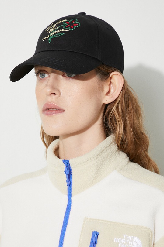 Drôle de Monsieur cotton baseball cap La Casquette Slogan Esquisse D.CP141.CO138.BL black