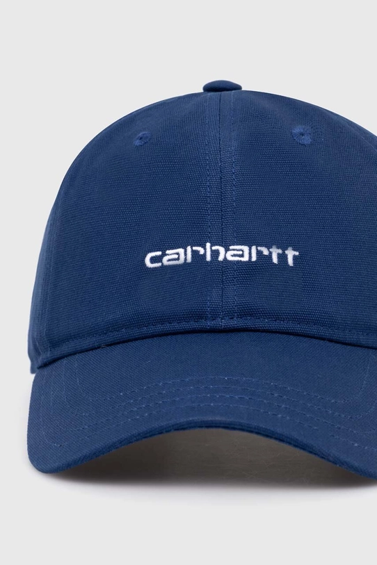 Βαμβακερό καπέλο του μπέιζμπολ Carhartt WIP Canvas Script Cap I028876.22TXX σκούρο μπλε SS24