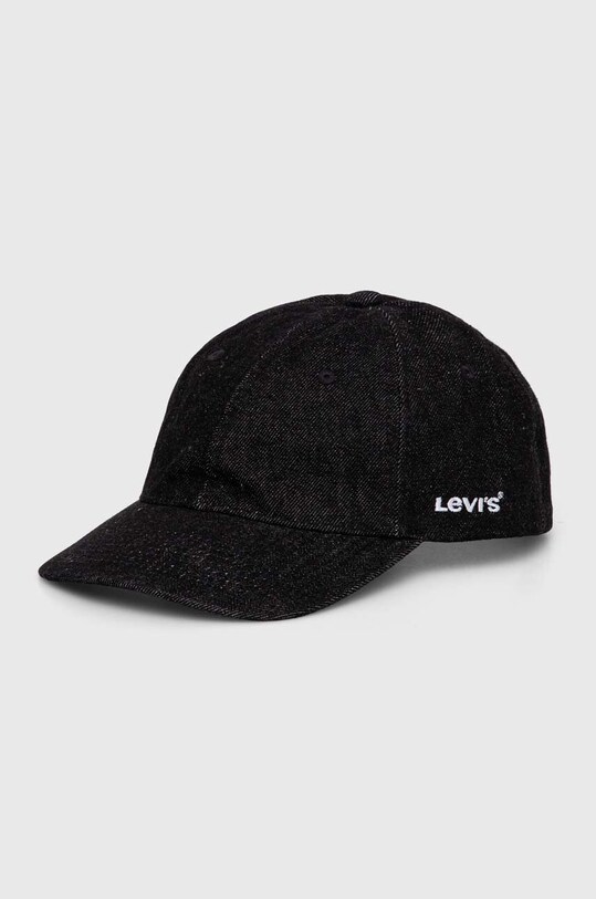 Бавовняна бейсболка Levi's бавовна чорний D7589.0005