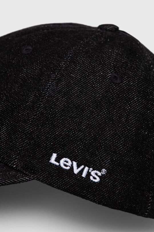 Бавовняна бейсболка Levi's D7589.0005 чорний SS24