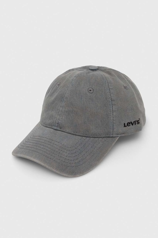 Βαμβακερό καπέλο του μπέιζμπολ Levi's βαμβάκι γκρί D7589.0013