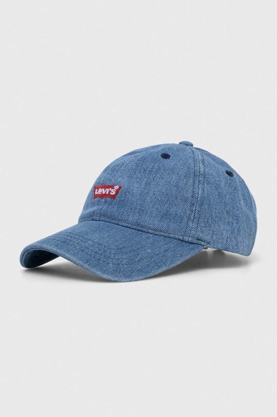 Levi's czapka z daszkiem bawełniana aplikacja niebieski D7827.0001