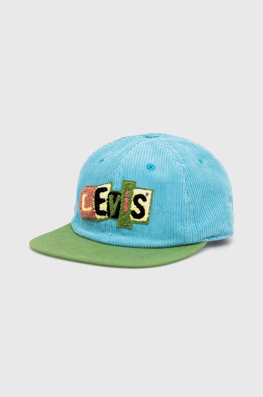 Menčestrová baseballová čiapka Levi's bavlna modrá D7961.0002