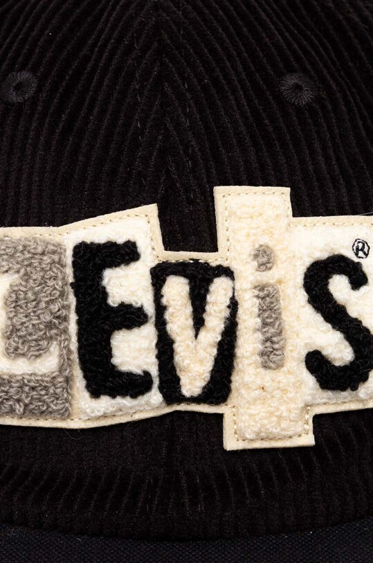 Бавовняна бейсболка Levi's D7961.0001 чорний SS24