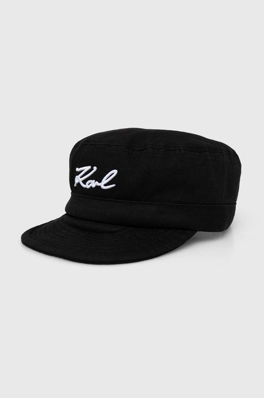 Karl Lagerfeld șapcă de baseball din bumbac bumbac negru 241W3406