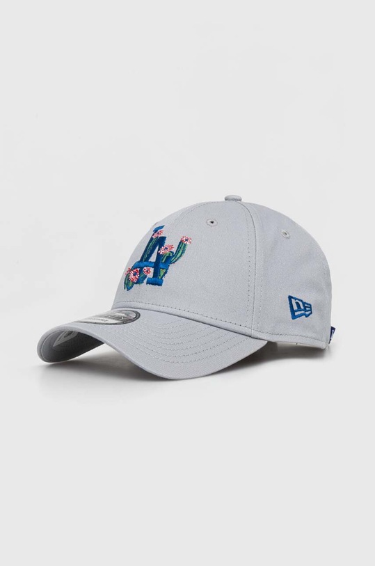Bavlněná baseballová čepice New Era LOS ANGELES DODGERS bavlna šedá 60435114