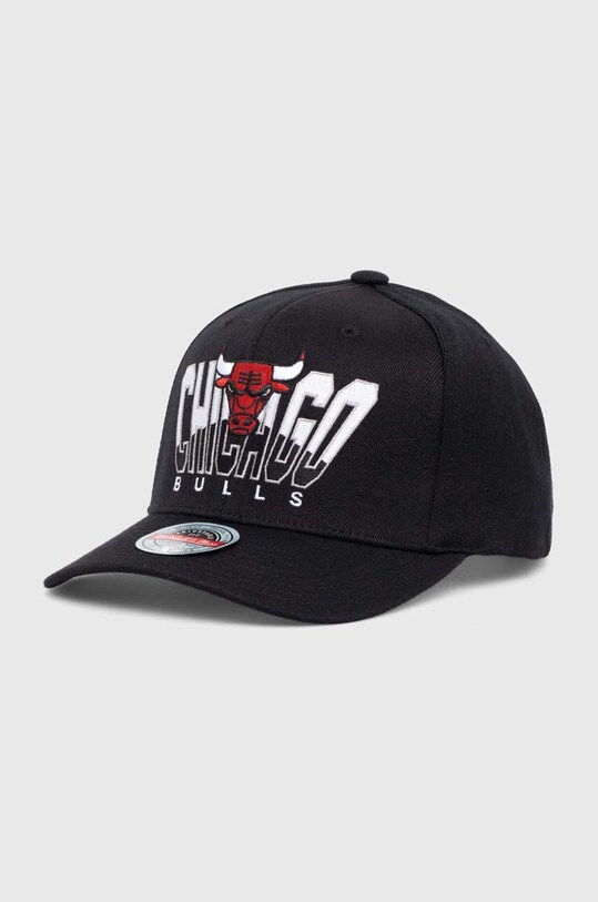 Кепка из смесовой шерсти Mitchell&Ness NBA CHICAGO BULLS аппликация чёрный HHSSINTL1263.CBUBLCK