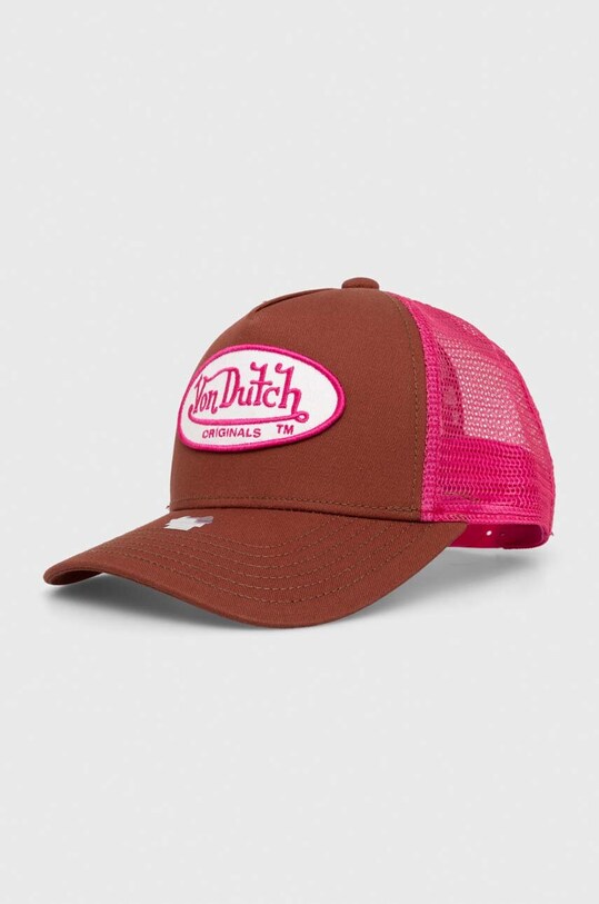 Von Dutch berretto da baseball applique marrone 7030732