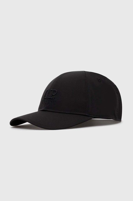 C.P. Company czapka z daszkiem Chrome-R Logo Cap aplikacja czarny 16CMAC147A005904A