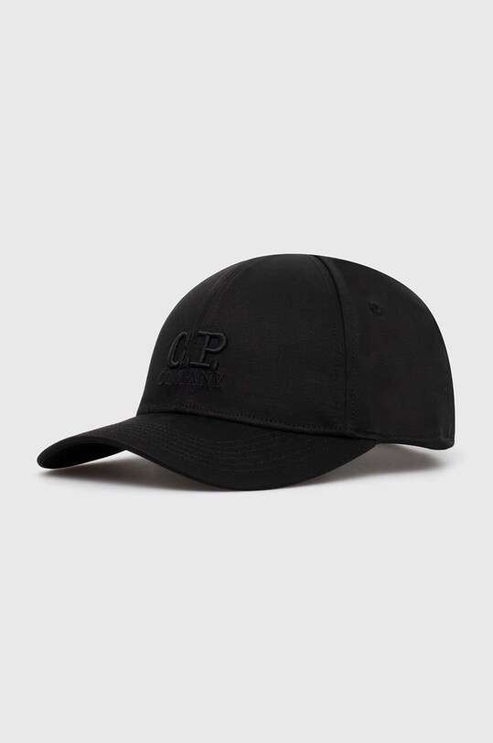 C.P. Company czapka z daszkiem bawełniana Gabardine aplikacja czarny 16CMAC282A006288A
