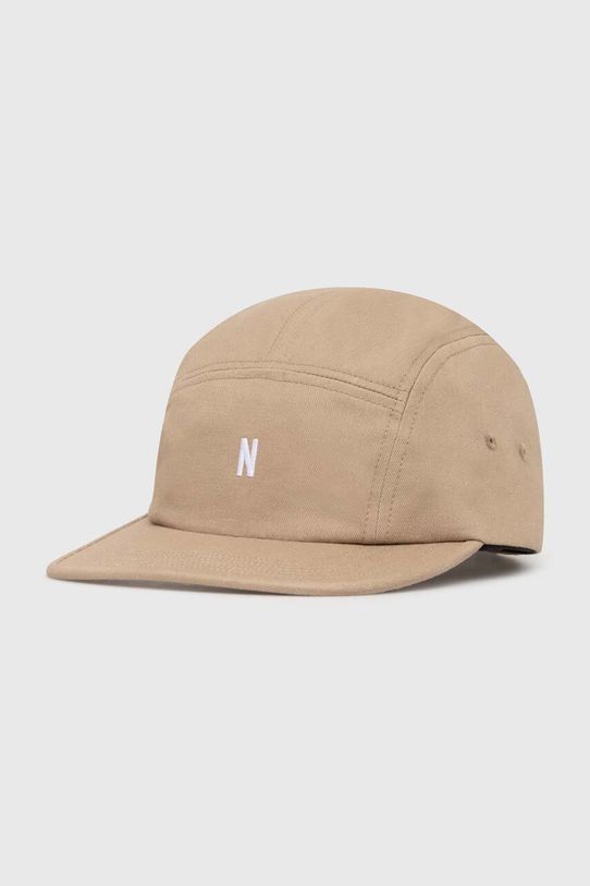 Norse Projects czapka z daszkiem bawełniana Twill 5 Panel Cap bawełna beżowy N80.0126.0966