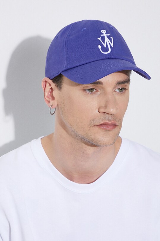 Bavlněná baseballová čepice JW Anderson Baseball Cap AC0198.FA0349.830 fialová