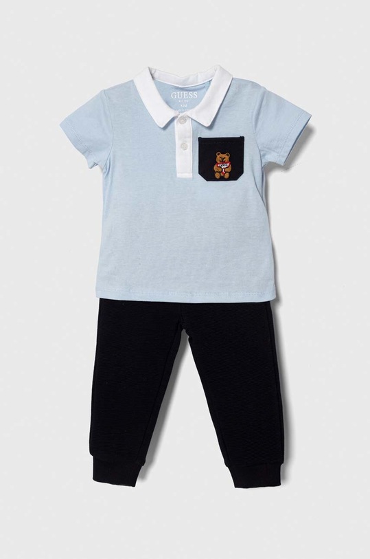 Guess komplet bawełniany dziecięcy dzianina niebieski I4RG29.K5M20.PPYH