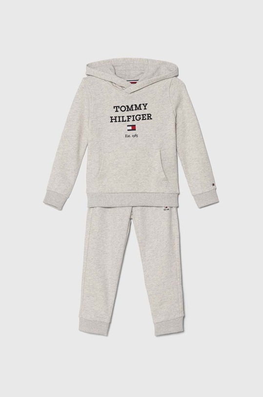 Dětská tepláková souprava Tommy Hilfiger pletenina šedá KB0KB08898.104.122.PPYH