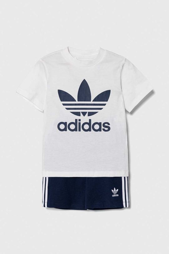 Detská bavlnená súprava adidas Originals nášivka biela IB8638