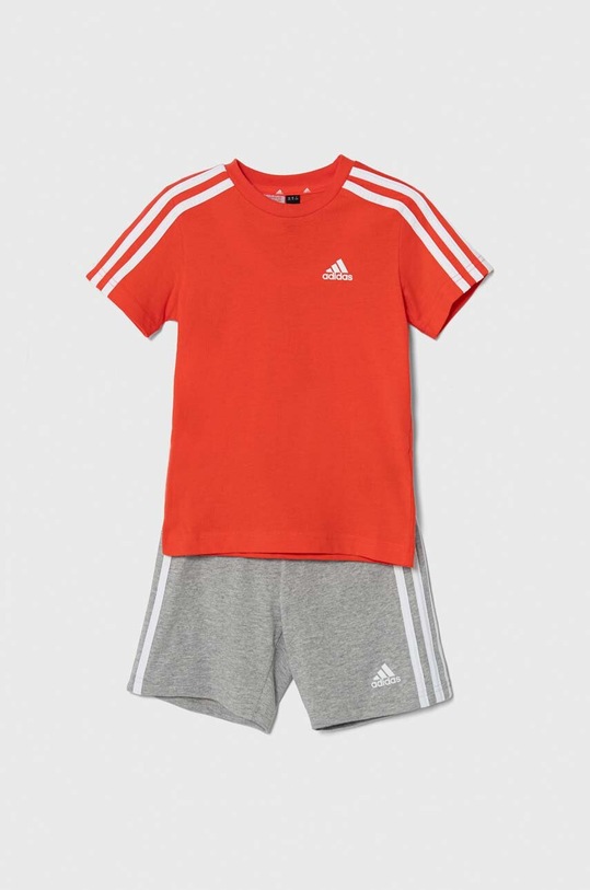 adidas komplet bawełniany dziecięcy bawełna czerwony IS2453