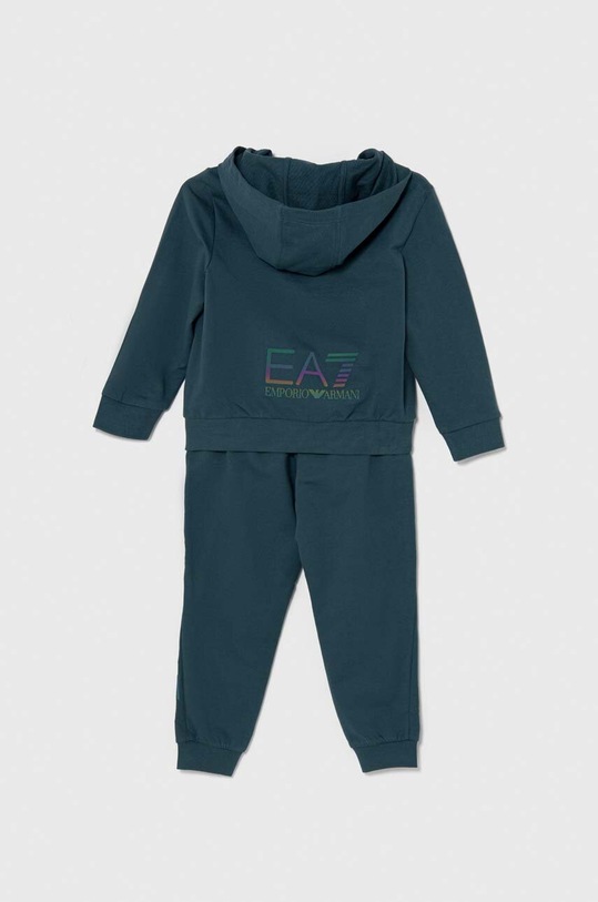 EA7 Emporio Armani dres bawełniany dziecięcy 3DBV55.BJ05Z turkusowy SS24