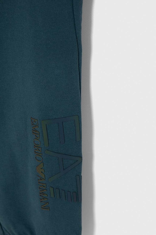 EA7 Emporio Armani dres bawełniany dziecięcy turkusowy 3DBV55.BJ05Z
