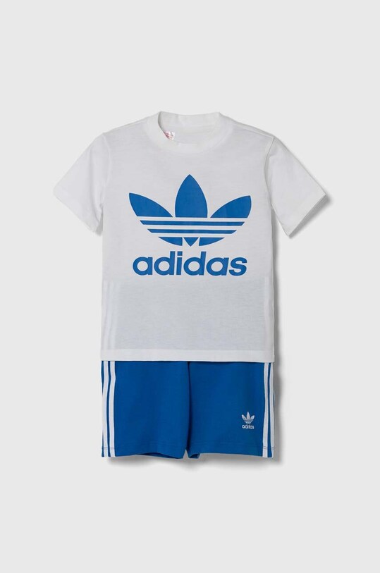 adidas Originals komplet bawełniany niemowlęcy nadruk niebieski IR6868