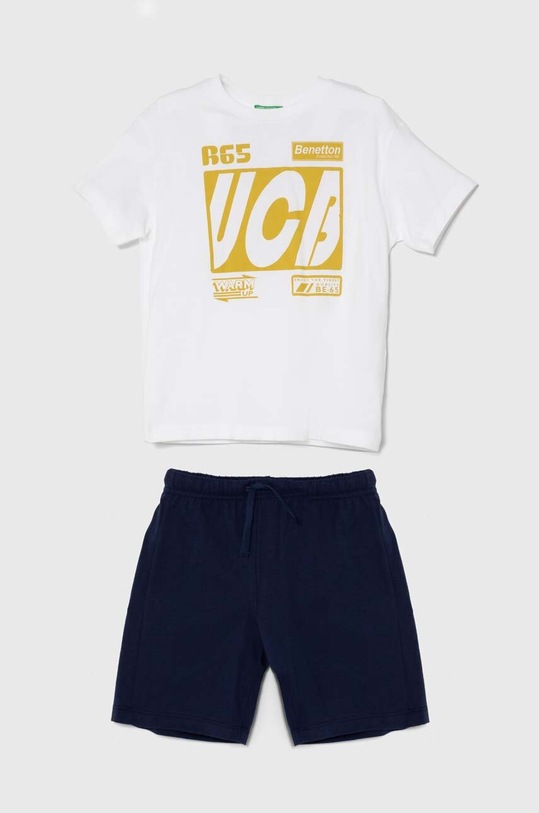 United Colors of Benetton komplet bawełniany dziecięcy nadruk biały 3096CK00A.G.Seasonal