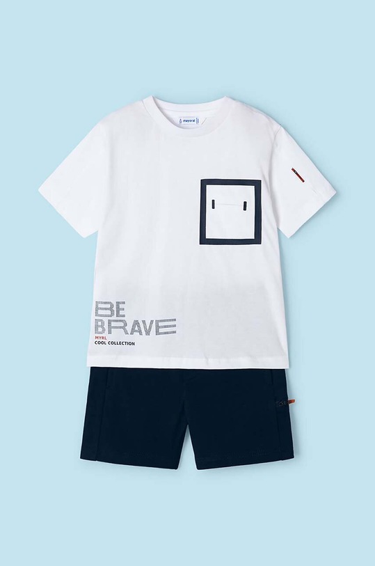 Παιδικό βαμβακερό σετ Mayoral 3601.5C.Mini.PPYH λευκό SS24