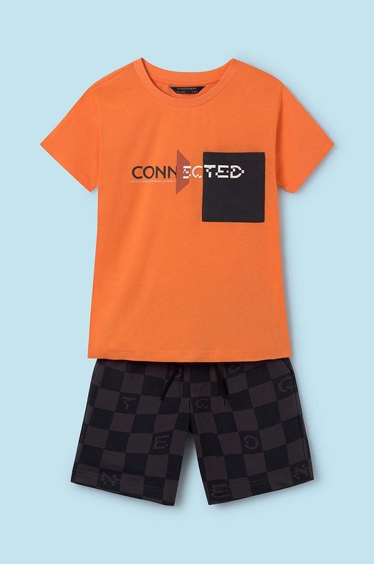 Detská bavlnená súprava Mayoral bavlna oranžová 6668.7D.Junior.PPYH