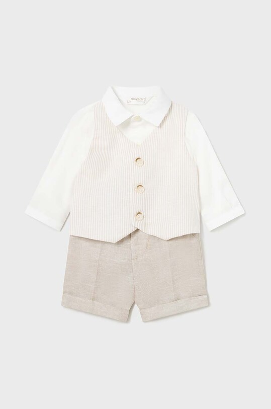 Детский комплект с примесью льна Mayoral Newborn ткань бежевый 1220.1J.Newborn.PPYH