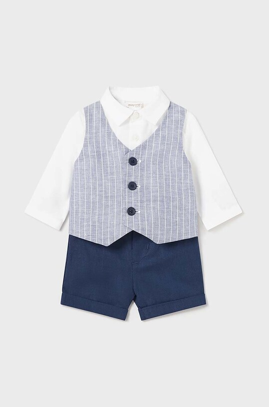 Mayoral Newborn set cu o notă de in pentru bebeluși panza bleumarin 1220.1J.Newborn.PPYH