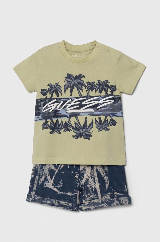 Pamučni komplet za bebe Guess pletivo zelena I4GG07.K8HM3.PPYH