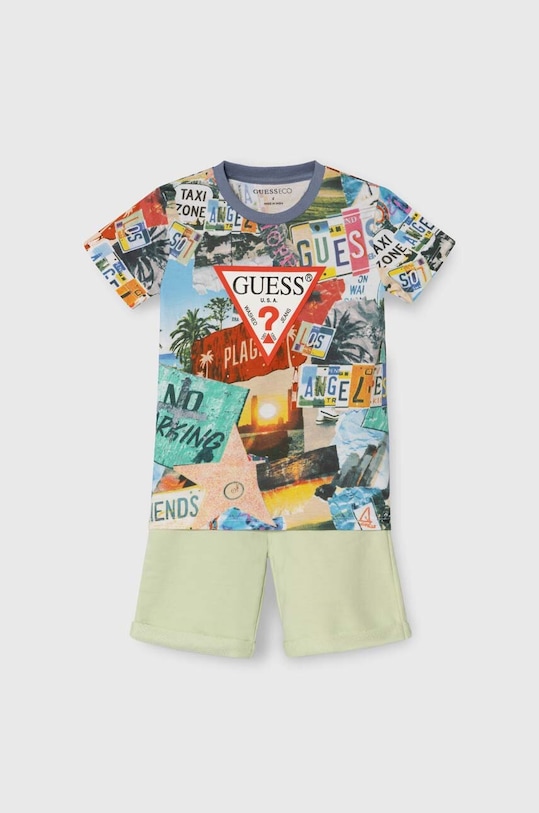 Guess komplet bawełniany dziecięcy nadruk multicolor N4GG12.K8HM3.PPYH