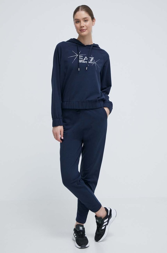 Tepláková souprava EA7 Emporio Armani nášivka námořnická modř 3DTV56.TJTHZ